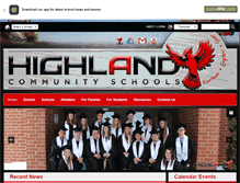 Tablet Screenshot of highland.k12.wi.us