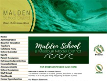 Tablet Screenshot of malden.k12.mo.us