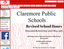 Tablet Screenshot of claremore.k12.ok.us