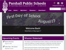 Tablet Screenshot of parshall.k12.nd.us